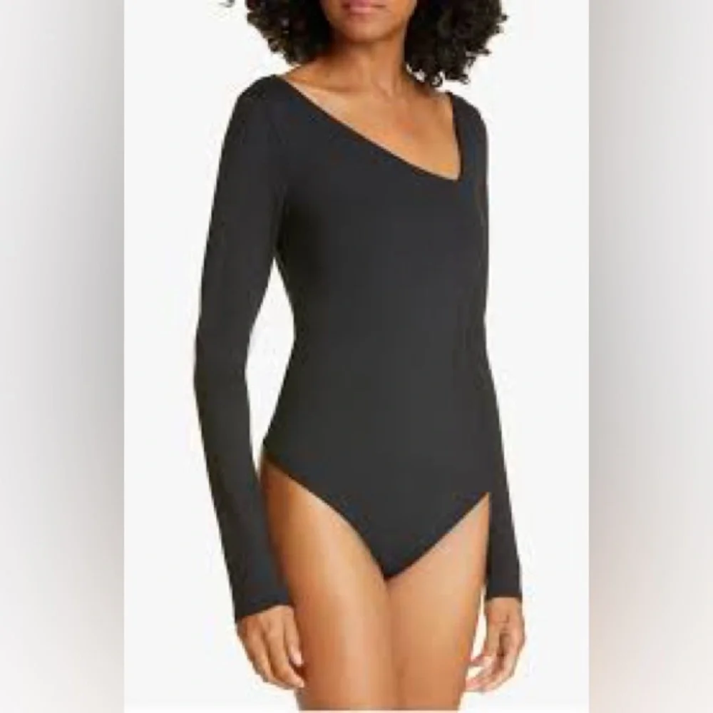 Revolve Free People Abbie Thong Bodysuit, Black, Women's Large